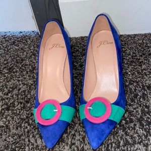 J. Crew blue suede pumps